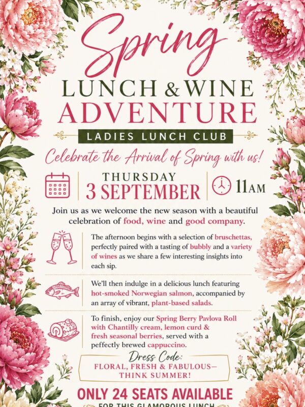Spring Lunch & Wine Adventure - 3 September